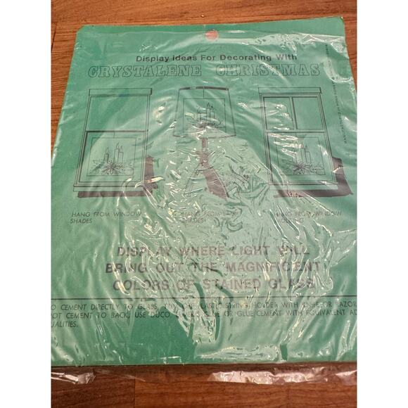 Vntg 1974 Crystalline Christmas Candle See-Through Window Decoration Suncatcher - Picture 6 of 9
